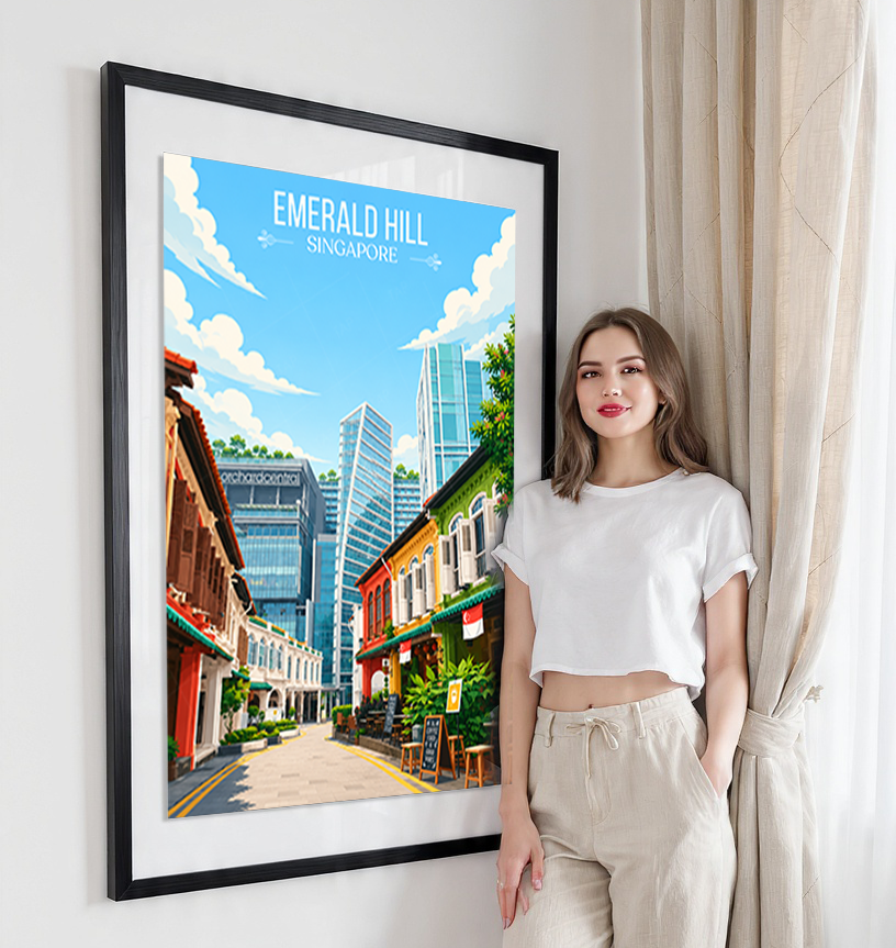 Emerald Hill - Singapore - Poster Print Modern Style Wall Art