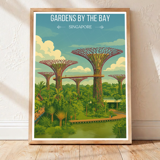 Gardens Bay - Singapore - Poster Print Modern Style Wall Art - Art Print - Travel Art Poster