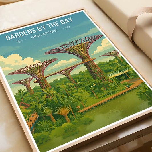 Gardens Bay - Singapore - Poster Print Modern Style Wall Art - Art Print - Travel Art Poster