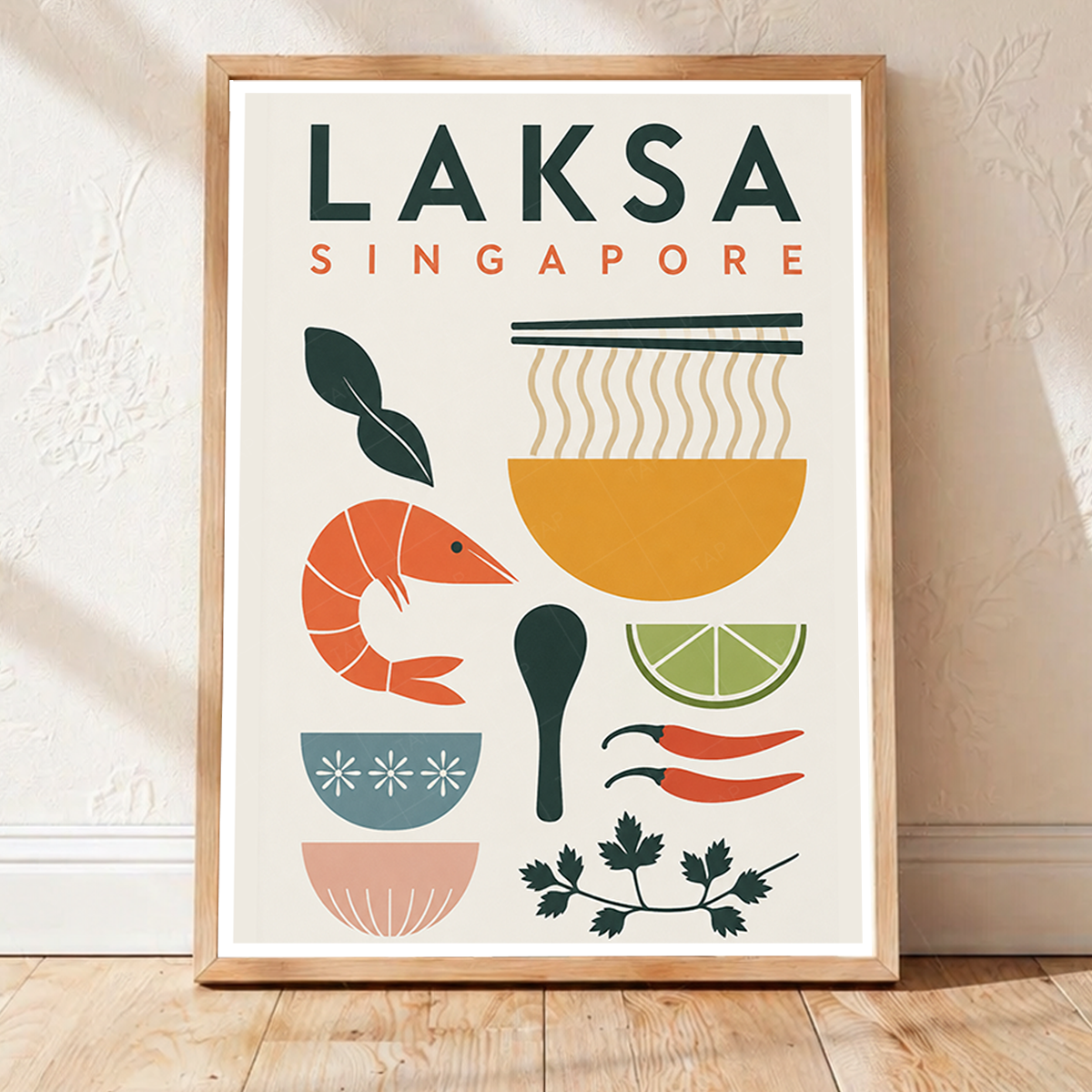 Laksa - Singapore - Poster Print Modern Style Wall Art