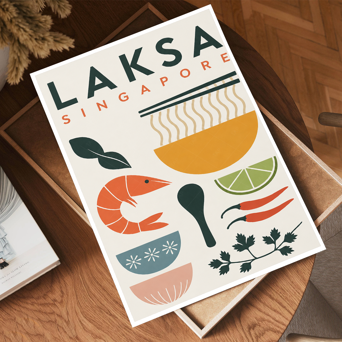 Laksa - Singapore - Poster Print Modern Style Wall Art