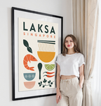 Laksa - Singapore - Poster Print Modern Style Wall Art