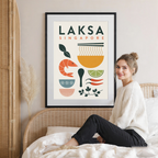 Laksa - Singapore - Poster Print Modern Style Wall Art