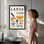 Laksa - Singapore - Poster Print Modern Style Wall Art