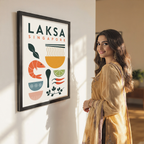 Laksa - Singapore - Poster Print Modern Style Wall Art