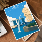 Lion City - Singapore - Poster Print Modern Style Wall Art