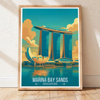 Marina Bay Sands - Singapore - Poster Print Modern Style Wall Art