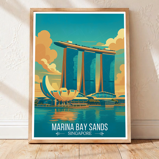 Marina Bay Sands - Singapore - Poster Print Modern Style Wall Art - Art Print - Travel Art Poster
