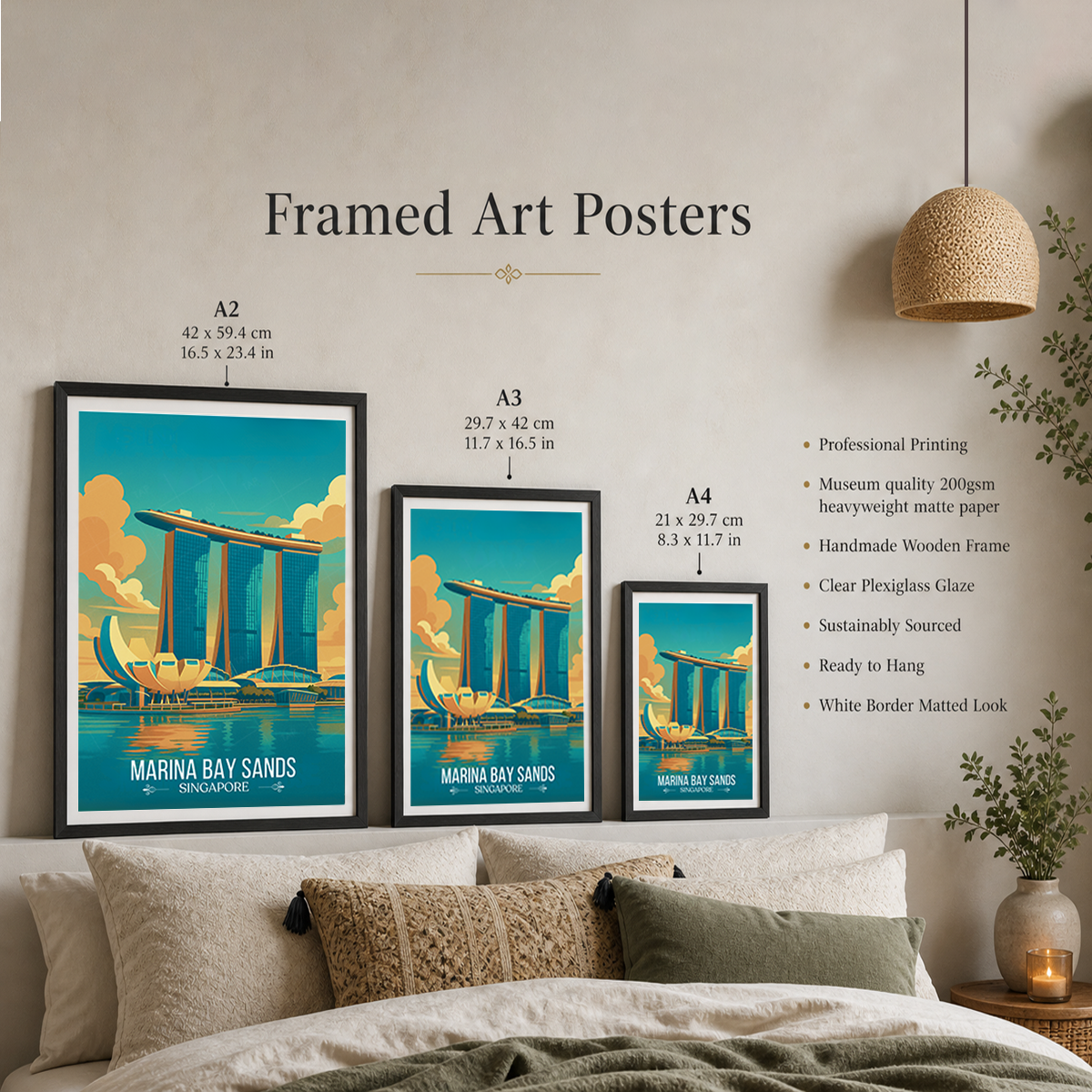 Marina Bay Sands - Singapore - Poster Print Modern Style Wall Art