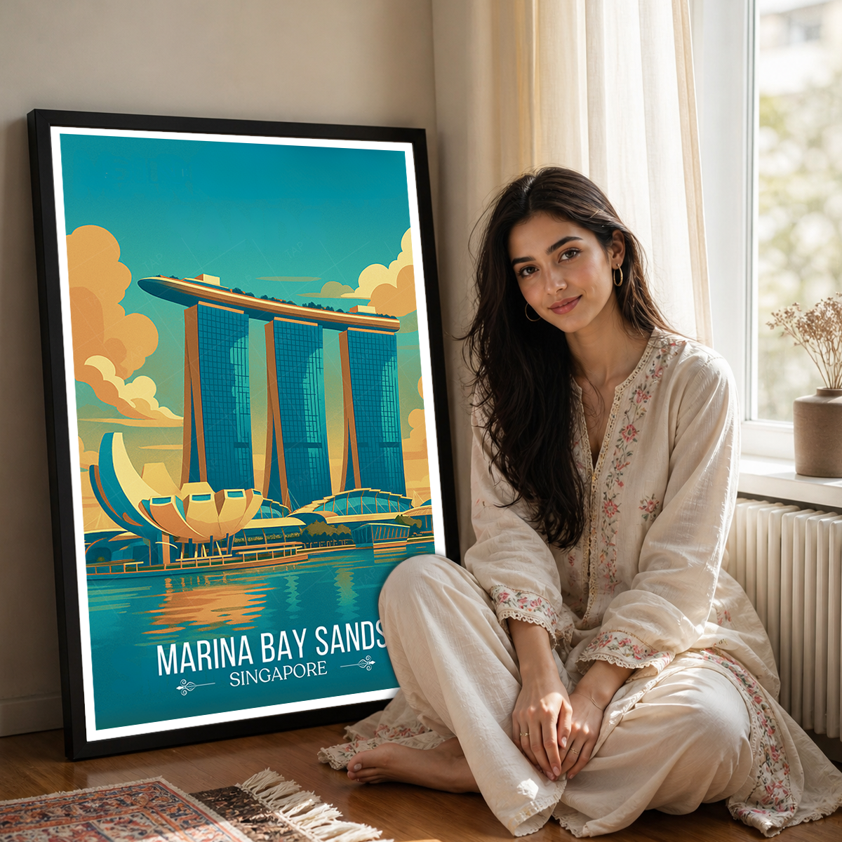 Marina Bay Sands - Singapore - Poster Print Modern Style Wall Art