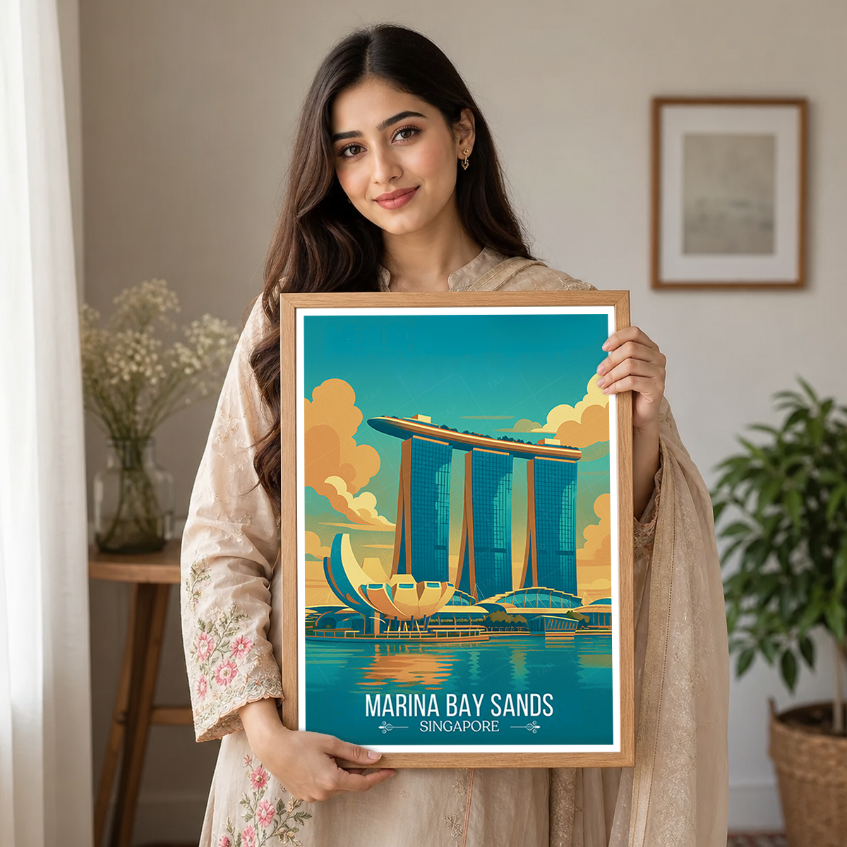 Marina Bay Sands - Singapore - Poster Print Modern Style Wall Art