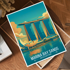 Marina Bay Sands - Singapore - Poster Print Modern Style Wall Art