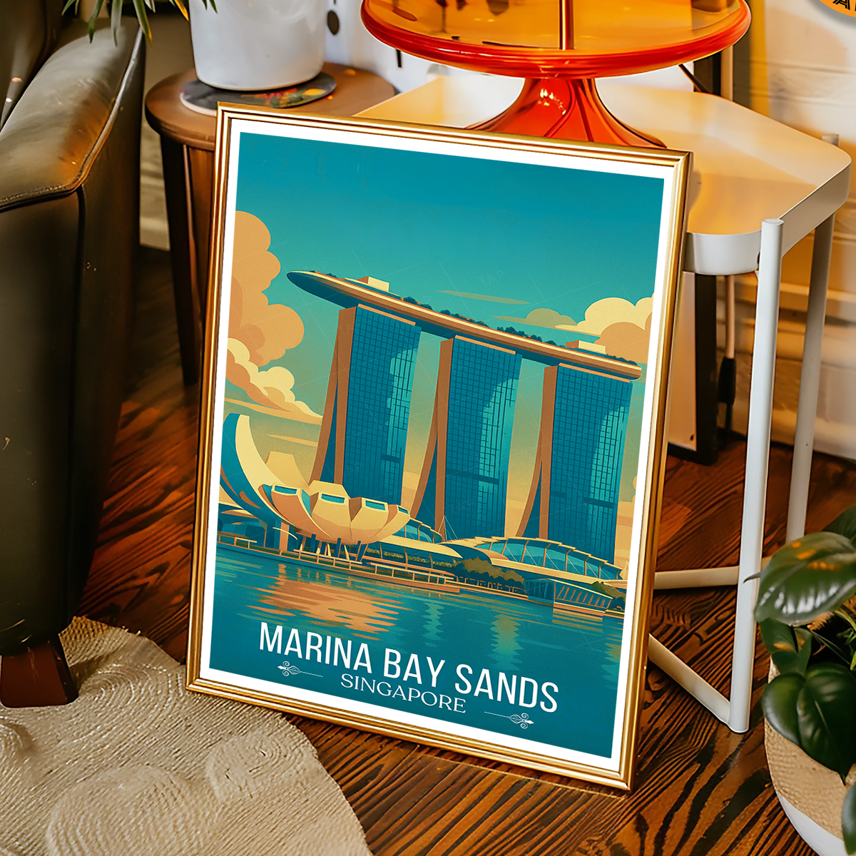 Marina Bay Sands - Singapore - Poster Print Modern Style Wall Art