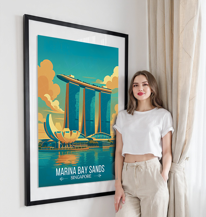 Marina Bay Sands - Singapore - Poster Print Modern Style Wall Art