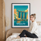 Marina Bay Sands - Singapore - Poster Print Modern Style Wall Art