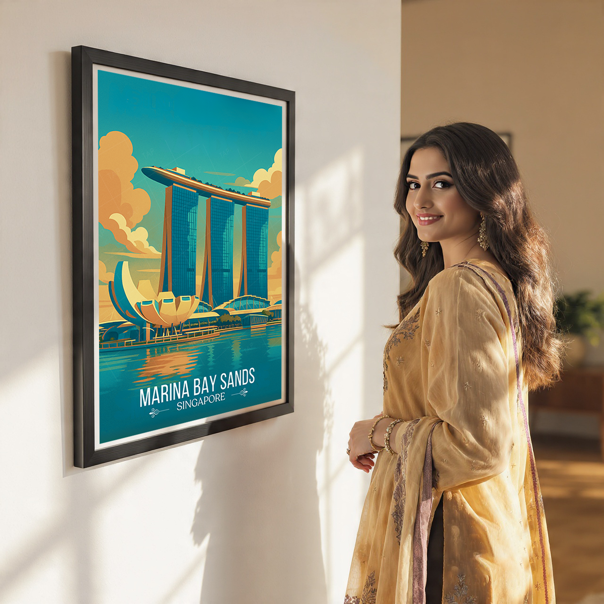 Marina Bay Sands - Singapore - Poster Print Modern Style Wall Art
