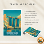 Marina Bay Sands - Singapore - Poster Print Modern Style Wall Art