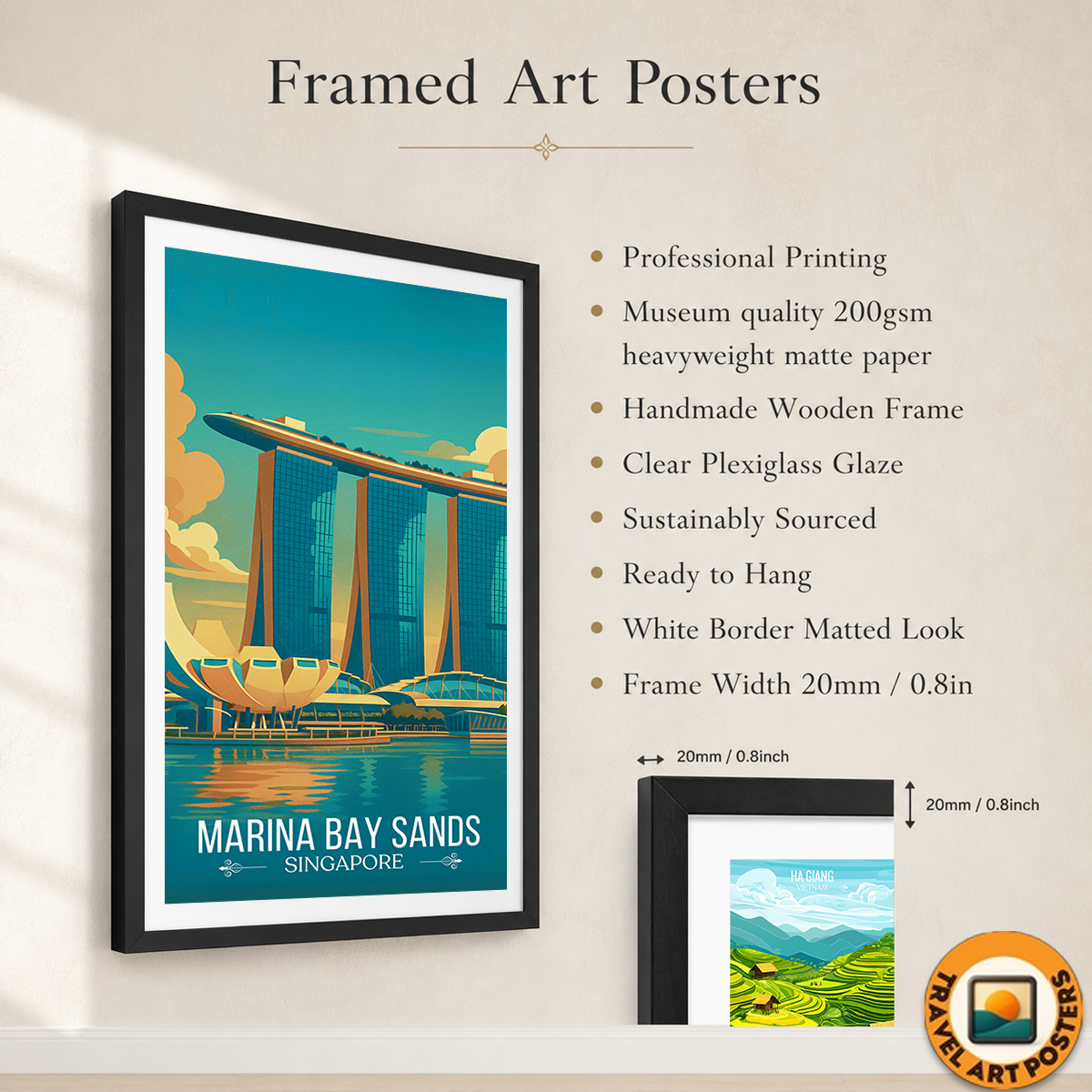 Marina Bay Sands - Singapore - Poster Print Modern Style Wall Art