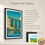 Marina Bay Sands - Singapore - Poster Print Modern Style Wall Art