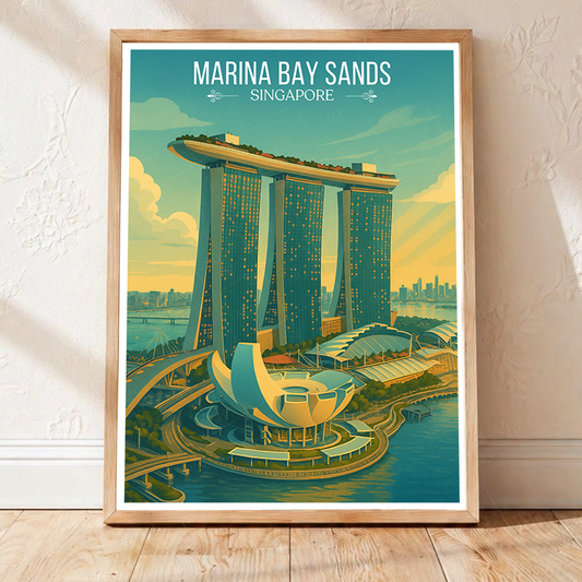 Marina Bay Sands - Singapore - Poster Print Modern Style Wall Art - Art Print - Travel Art Poster