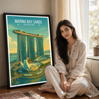 Marina Bay Sands - Singapore - Poster Print Modern Style Wall Art
