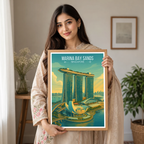 Marina Bay Sands - Singapore - Poster Print Modern Style Wall Art