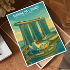 Marina Bay Sands - Singapore - Poster Print Modern Style Wall Art