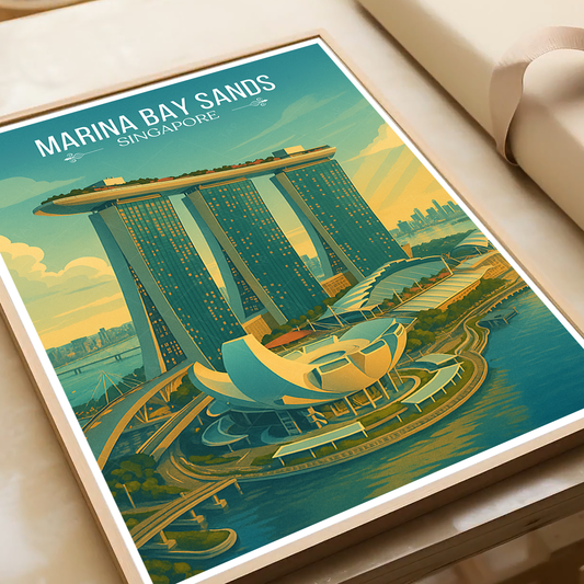 Marina Bay Sands - Singapore - Poster Print Modern Style Wall Art - Art Print - Travel Art Poster