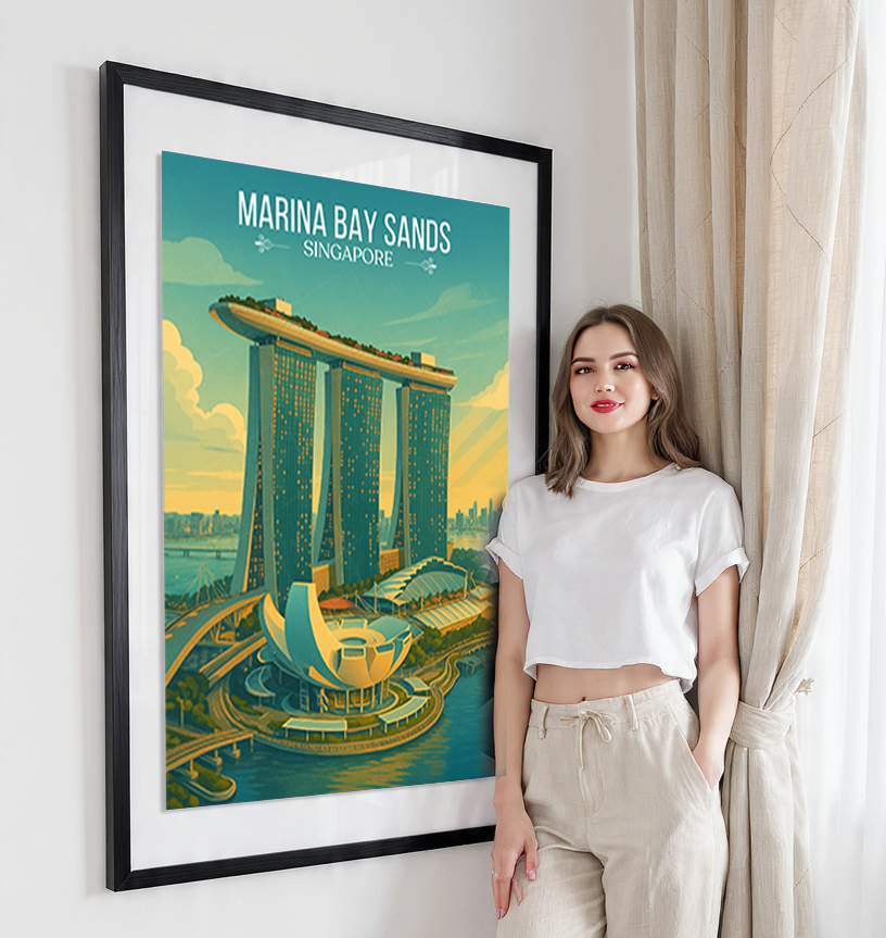 Marina Bay Sands - Singapore - Poster Print Modern Style Wall Art