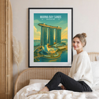 Marina Bay Sands - Singapore - Poster Print Modern Style Wall Art