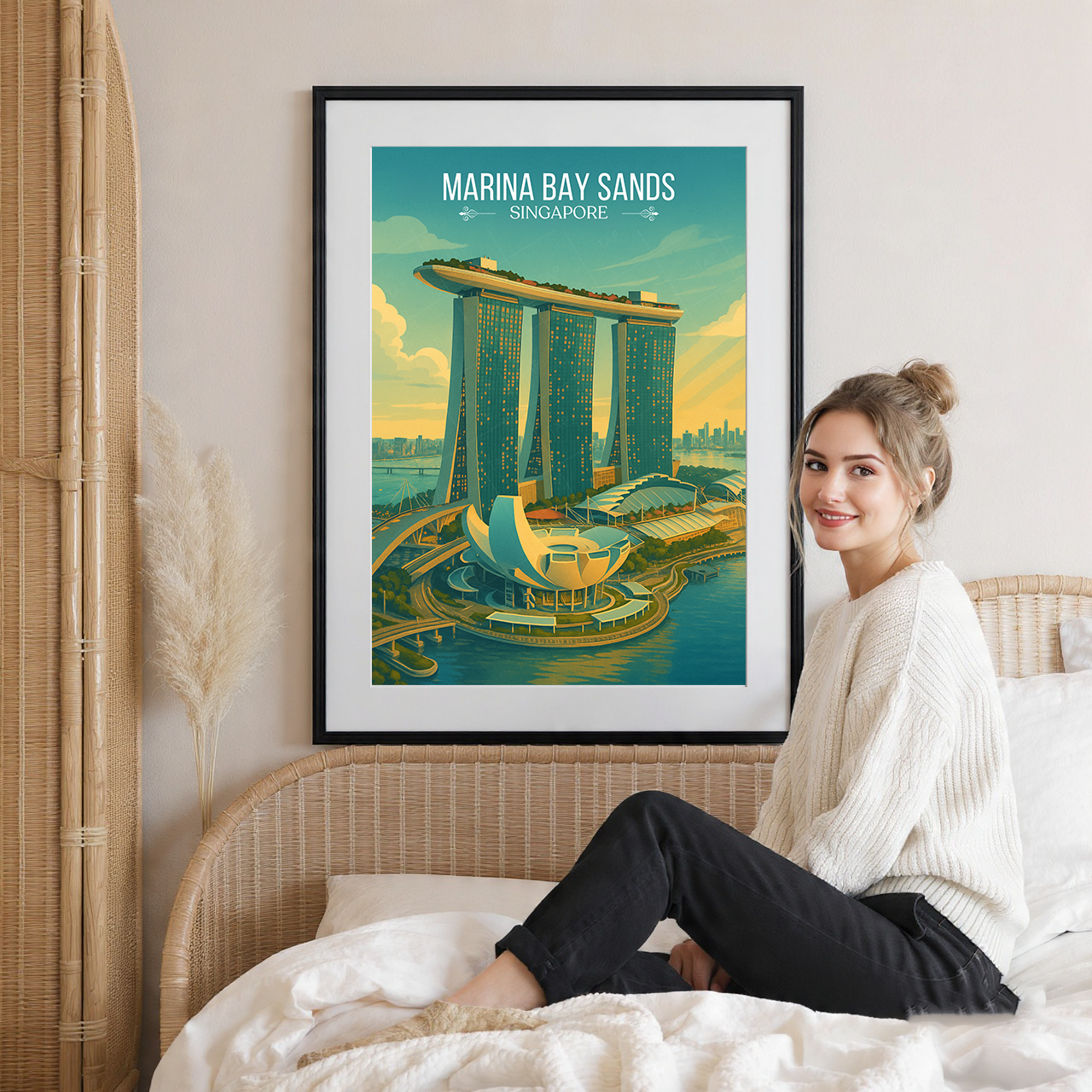 Marina Bay Sands - Singapore - Poster Print Modern Style Wall Art