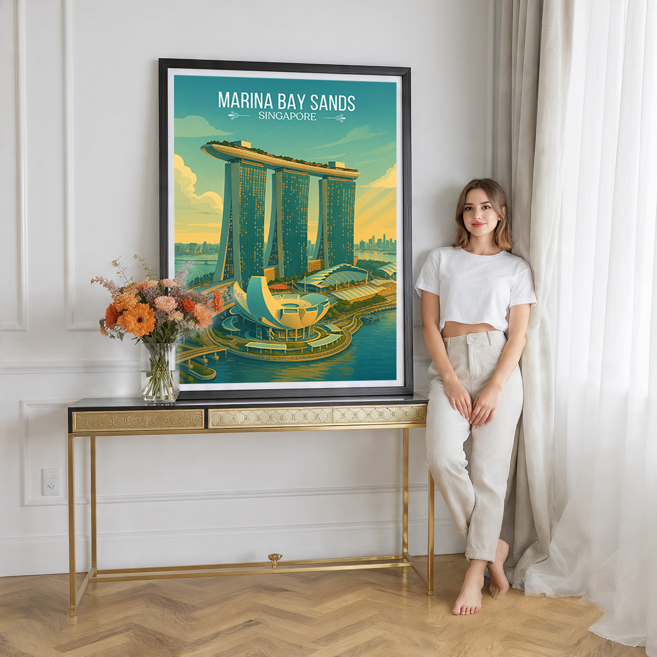 Marina Bay Sands - Singapore - Poster Print Modern Style Wall Art