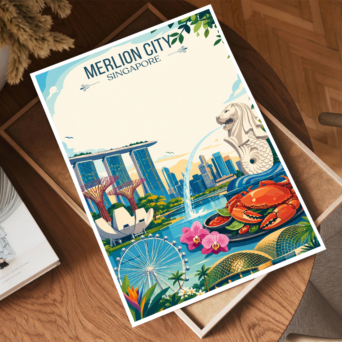 Merlion City - Singapore - Poster Print Modern Style Wall Art