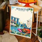 Merlion City - Singapore - Poster Print Modern Style Wall Art