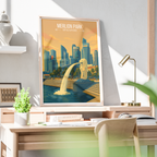 Merlion Park - Singapore - Poster Print Modern Style Wall Art