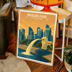 Merlion Park - Singapore - Poster Print Modern Style Wall Art