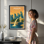 Merlion Park - Singapore - Poster Print Modern Style Wall Art