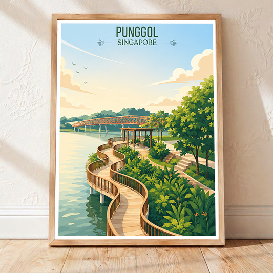 Punggol - Singapore - Poster Print Modern Style Wall Art - Art Print - Travel Art Poster