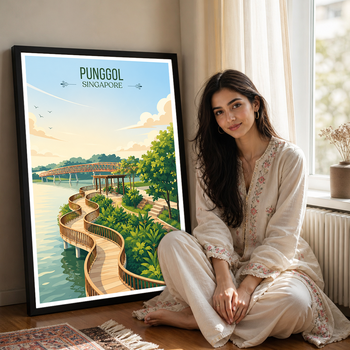 Punggol - Singapore - Poster Print Modern Style Wall Art