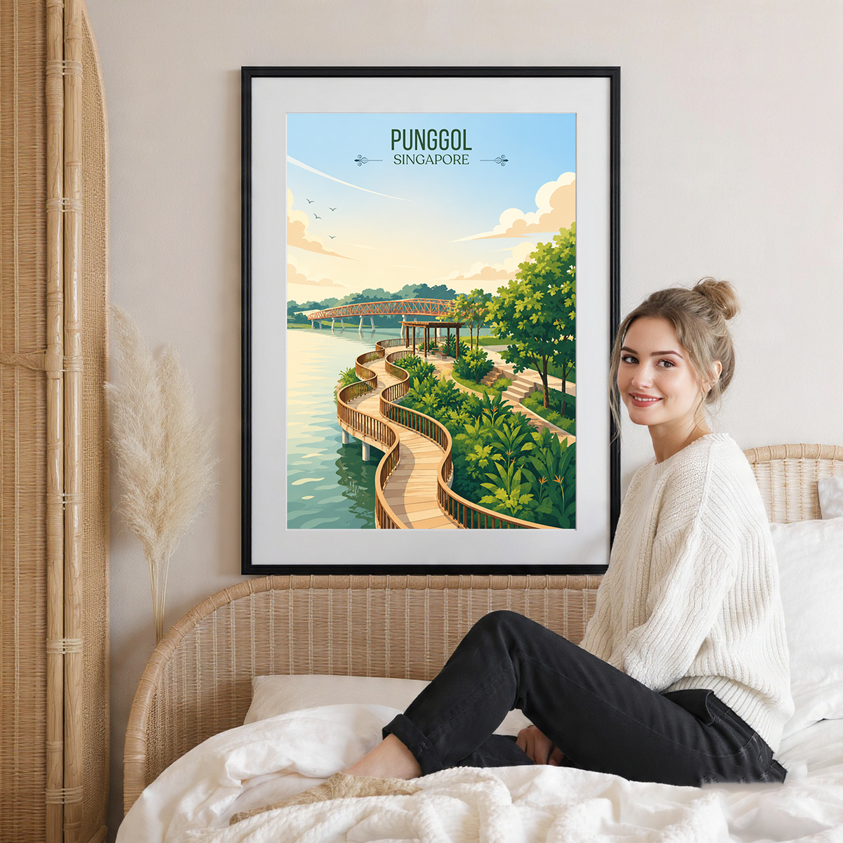 Punggol - Singapore - Poster Print Modern Style Wall Art