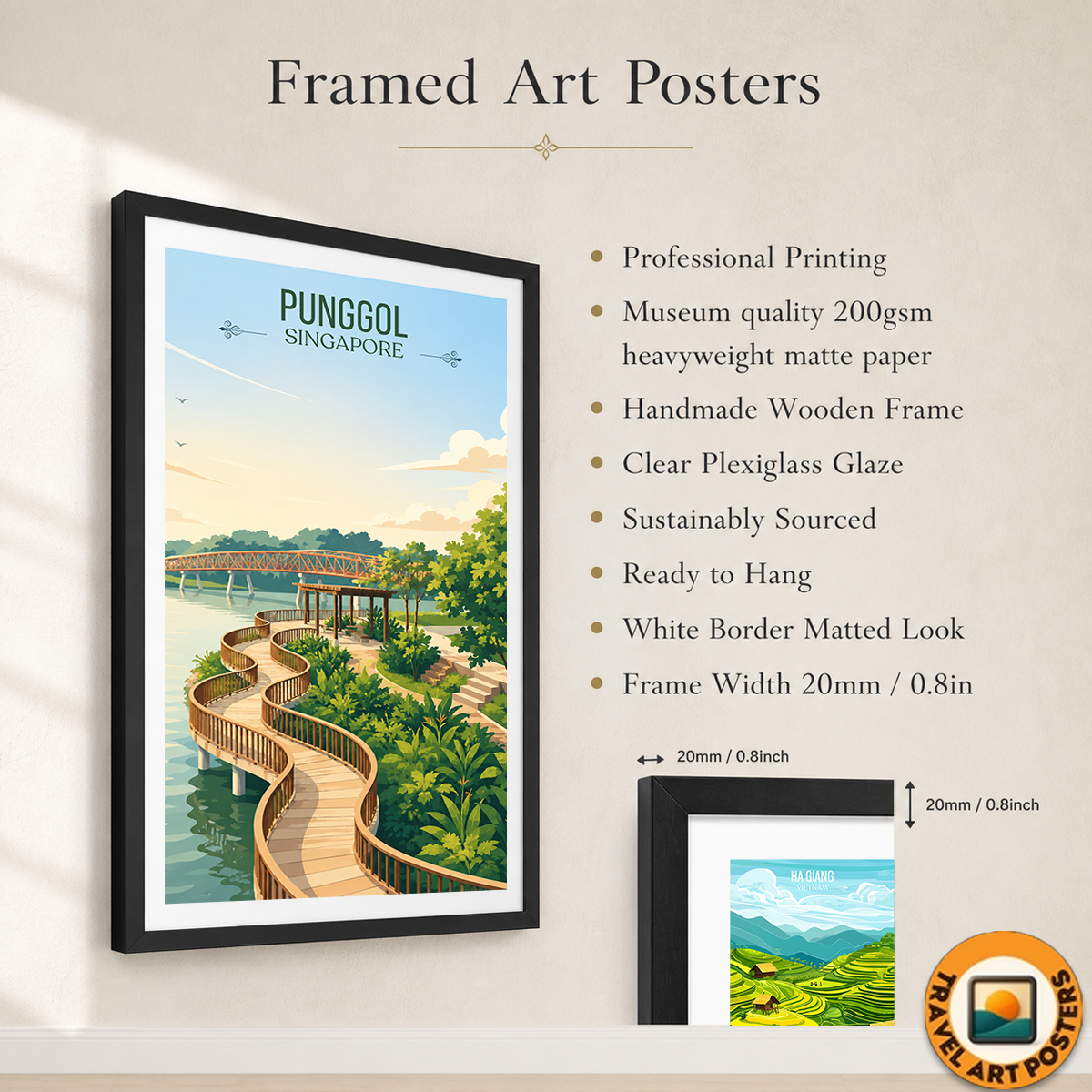 Punggol - Singapore - Poster Print Modern Style Wall Art