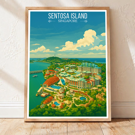 Sentosa Island - Singapore - Poster Print Modern Style Wall Art - Art Print - Travel Art Poster