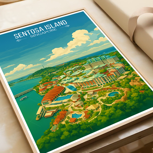 Sentosa Island - Singapore - Poster Print Modern Style Wall Art - Art Print - Travel Art Poster