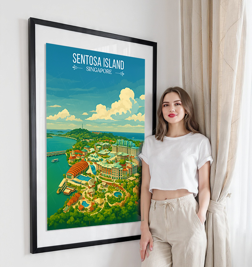 Sentosa Island - Singapore - Poster Print Modern Style Wall Art