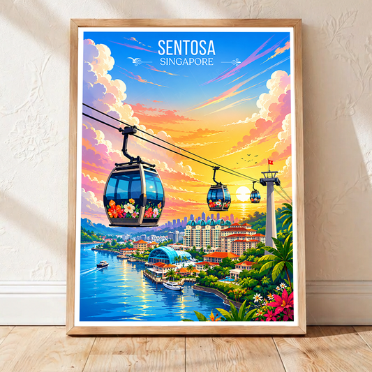 Sentosa - Singapore - Poster Print Modern Style Wall Art - Art Print - Travel Art Poster