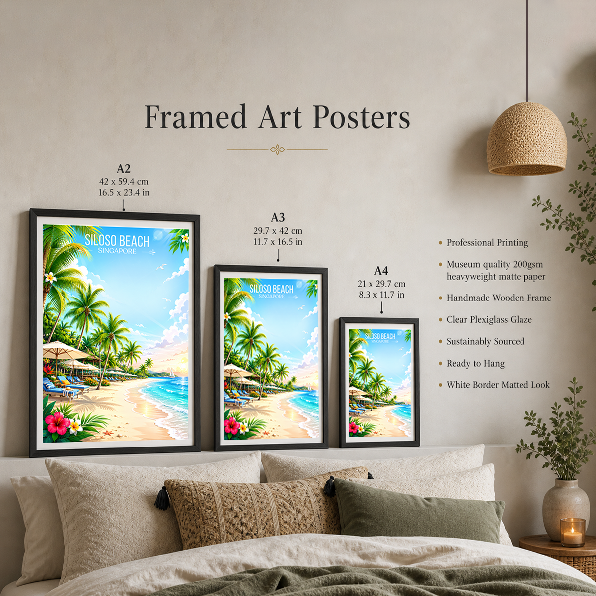 Siloso Beach - Singapore - Poster Print Modern Style Wall Art