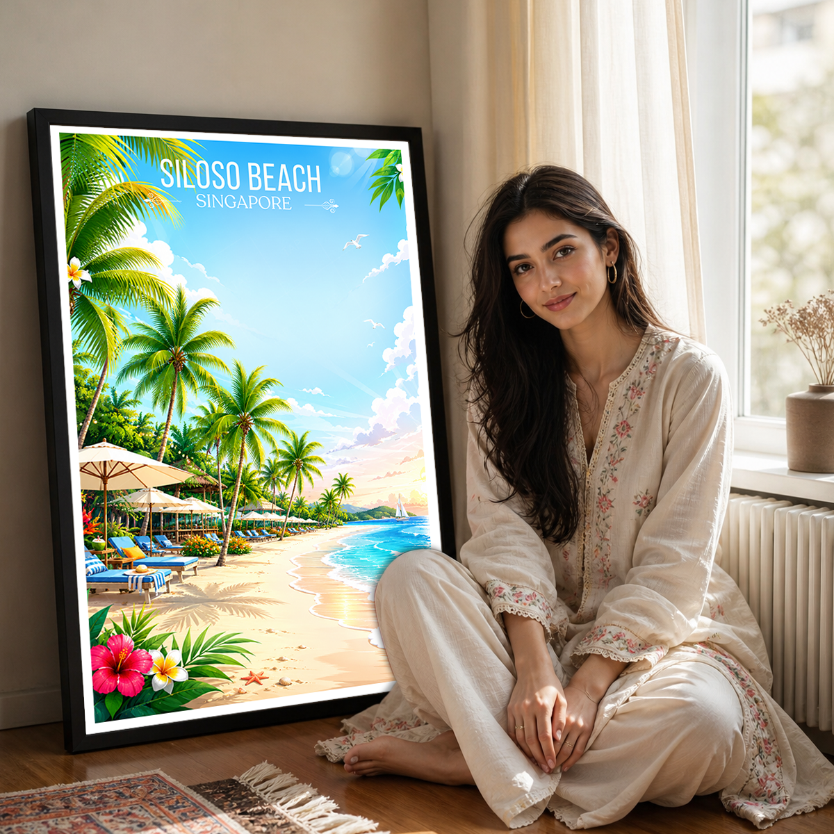 Siloso Beach - Singapore - Poster Print Modern Style Wall Art