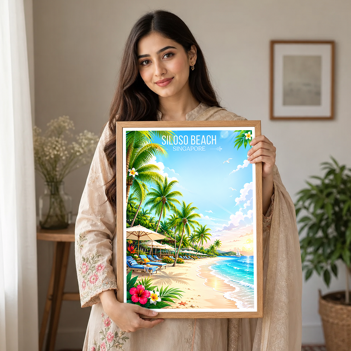 Siloso Beach - Singapore - Poster Print Modern Style Wall Art