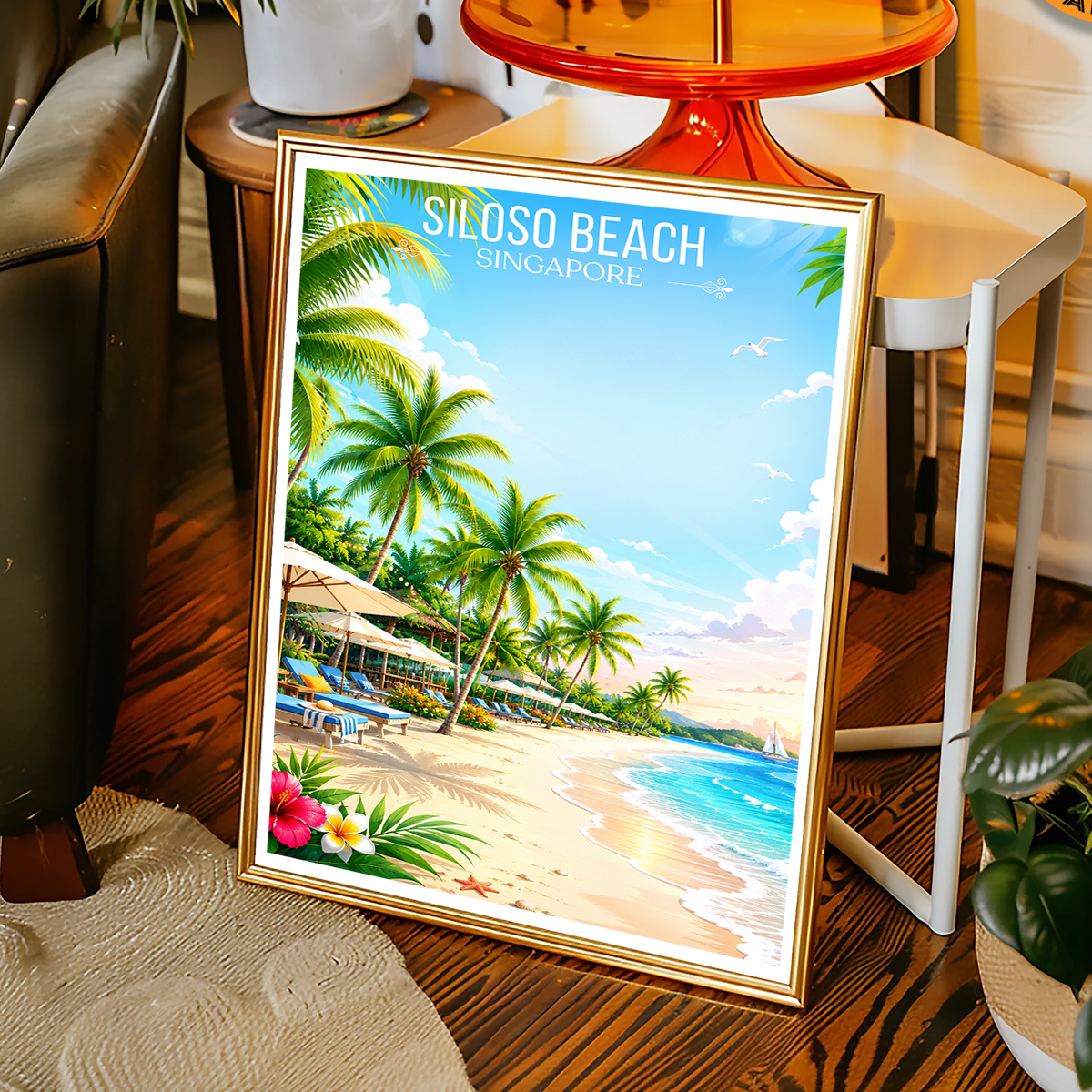 Siloso Beach - Singapore - Poster Print Modern Style Wall Art