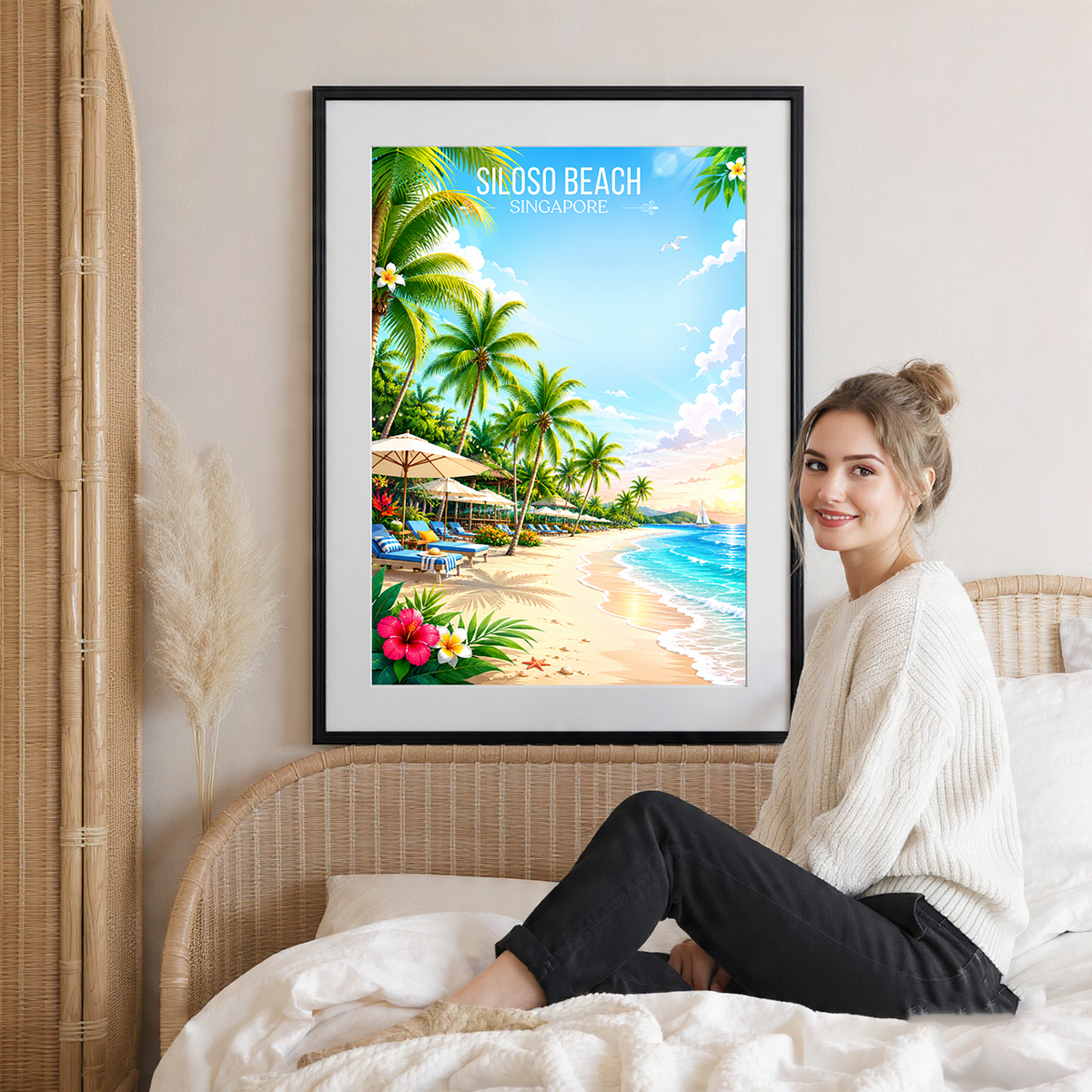 Siloso Beach - Singapore - Poster Print Modern Style Wall Art